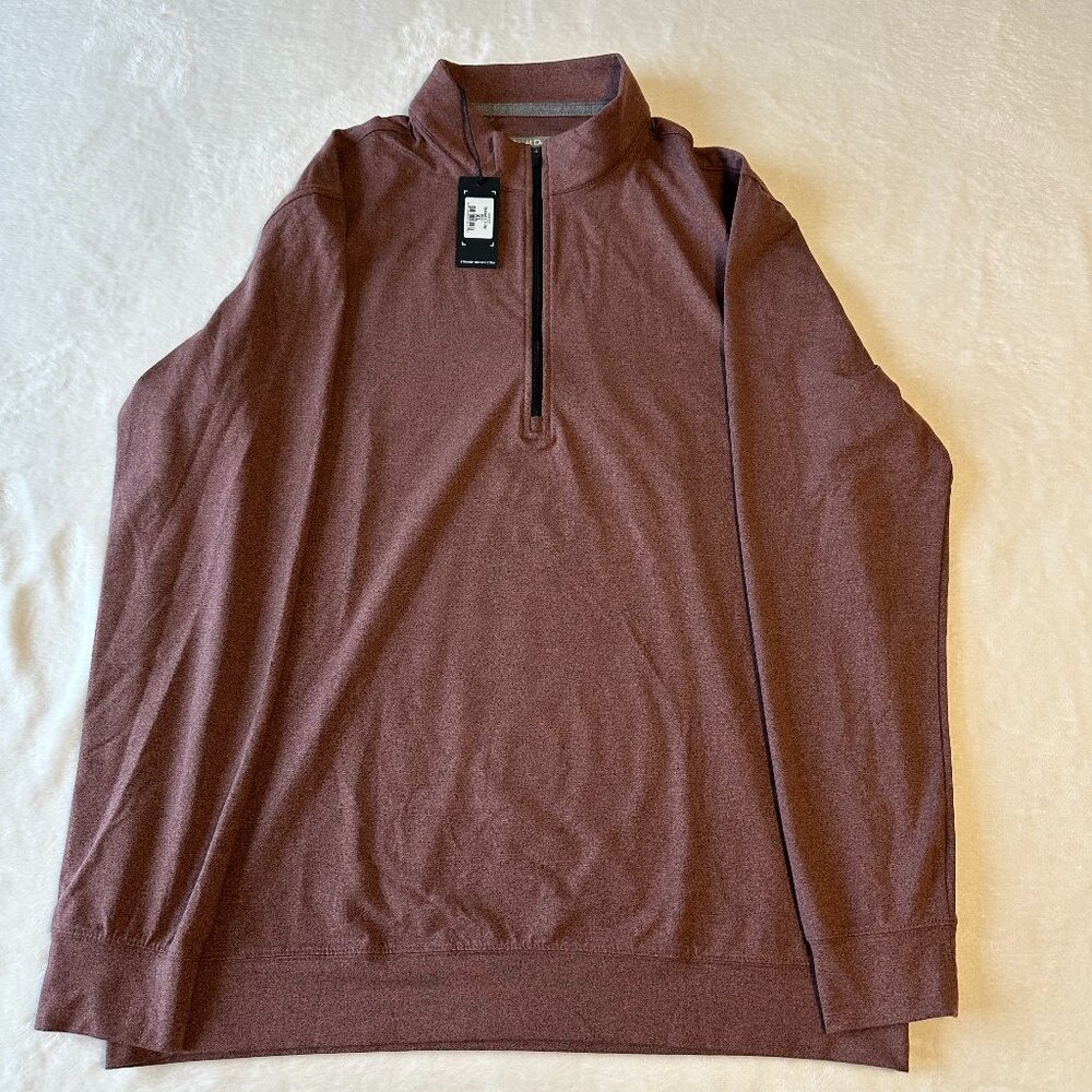 Straight Down Sweater Mens XL 1/4 Zip Pullover Red / Brown